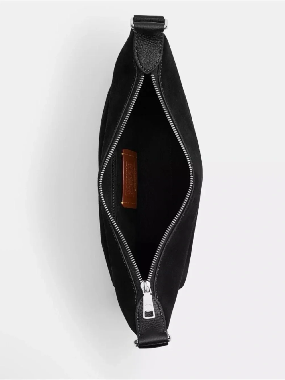 Coach Small Finn Crossbody Bag With Pouch in Black Suede NWT
